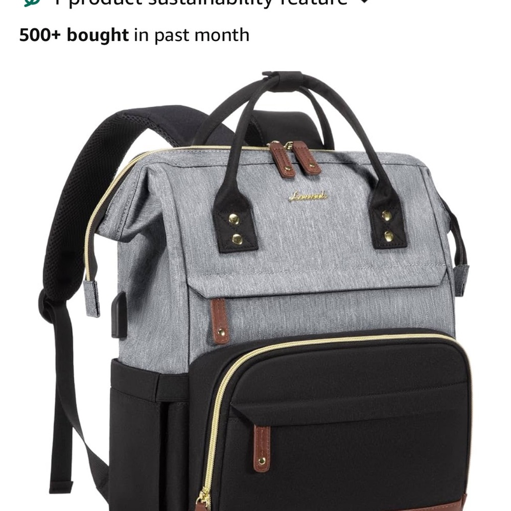 Lovevook Stylish Gray and Black Laptop Bag from Amazon